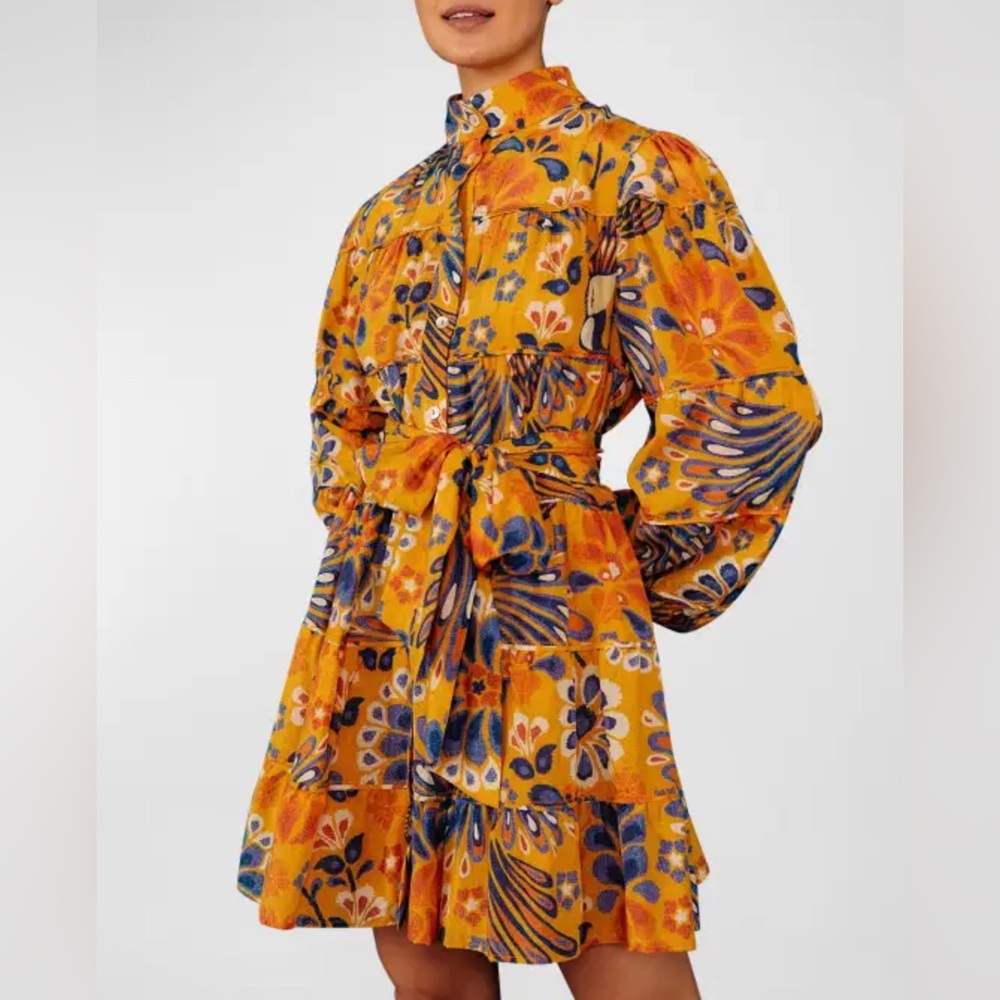FARM Rio Yellow & Blue Floral Mini Dress
